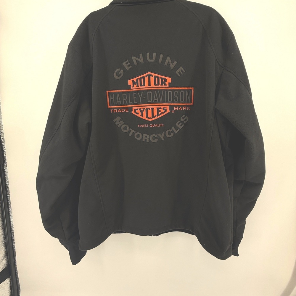 Harley-Davidson Riding Gear Jacket Mens XXL Black Fleece Full Zip Embroidered